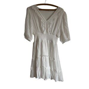 Kings Road Midi Dress Size Petite XL Tiered Farm Cottage Prairie Boho Flowy